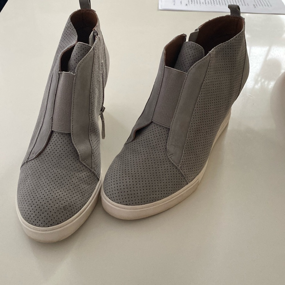 Grey wedge Booties
